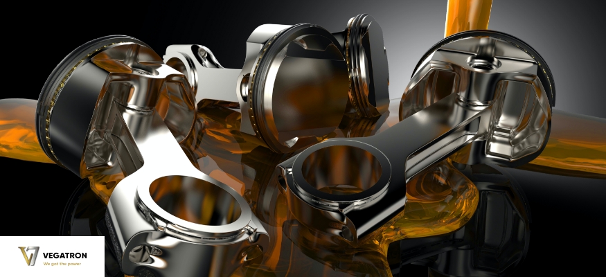 lubricant oil on an engine